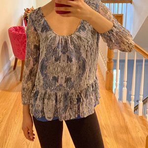 NWOT Blue and White Blouse XS